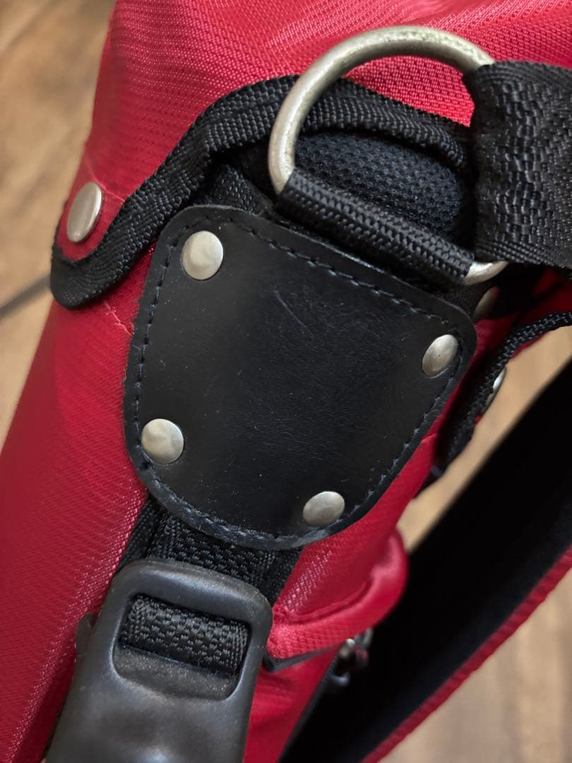 ルコック スタンド式 ゴルフ キャディーバッグ 赤 軽量 練習用