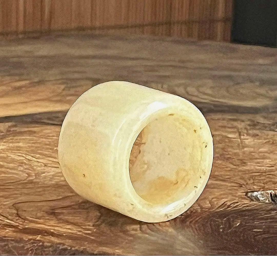 中国美術 清朝時代 古和田玉彫り 素紋板指