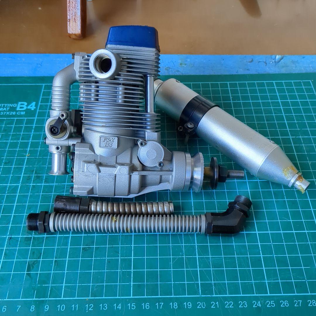 ラジコン飛行機 エンジン ＯＳ FS アルファ155エンジン マフラー付き