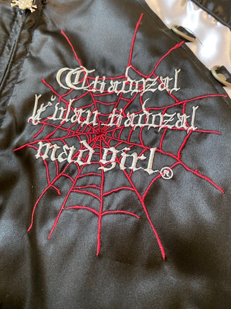 9224. MAD PANKS スカル チャーム 刺繍 スカジャン