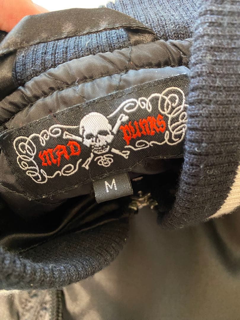 9224. MAD PANKS スカル チャーム 刺繍 スカジャン