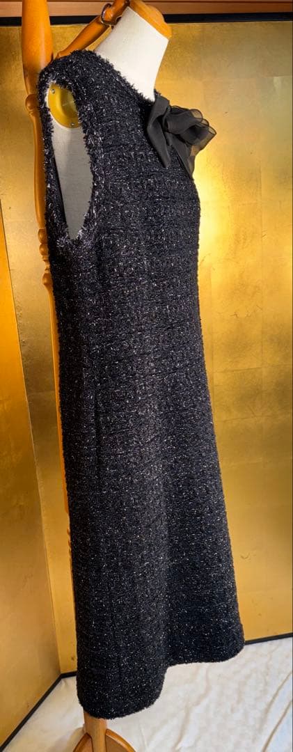 【Reneルネ】新品タグ付定価96,800円ラメ入ニットツイード ワンピース38