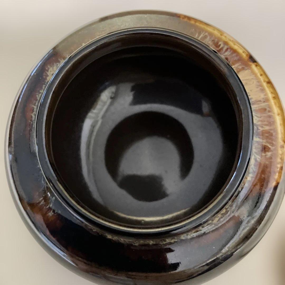 茶道具 大海茶入 桶谷定一作 共箱 仕覆付