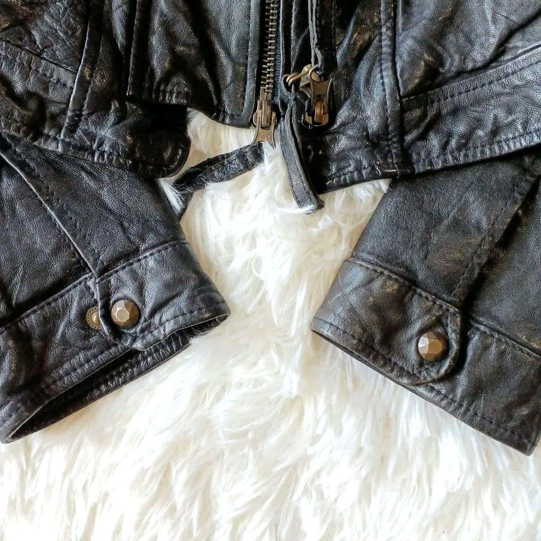 極美品☆goa ライダースジャケット ラムレザー ブラック FREE