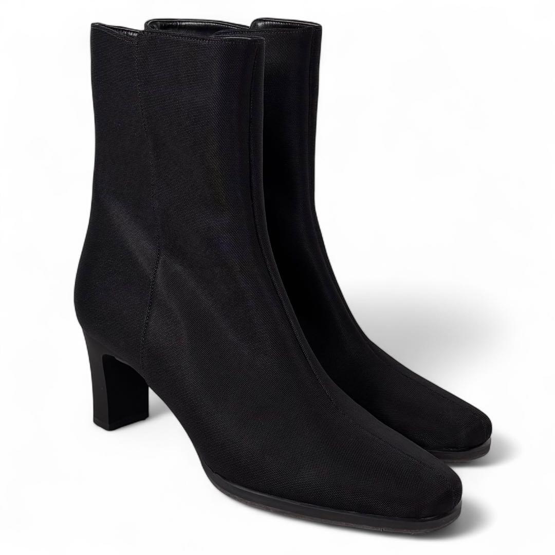 ほぼ新品 銀座カネマツ 23 ゴアテックス サイドジップ レインブーツ ブラック