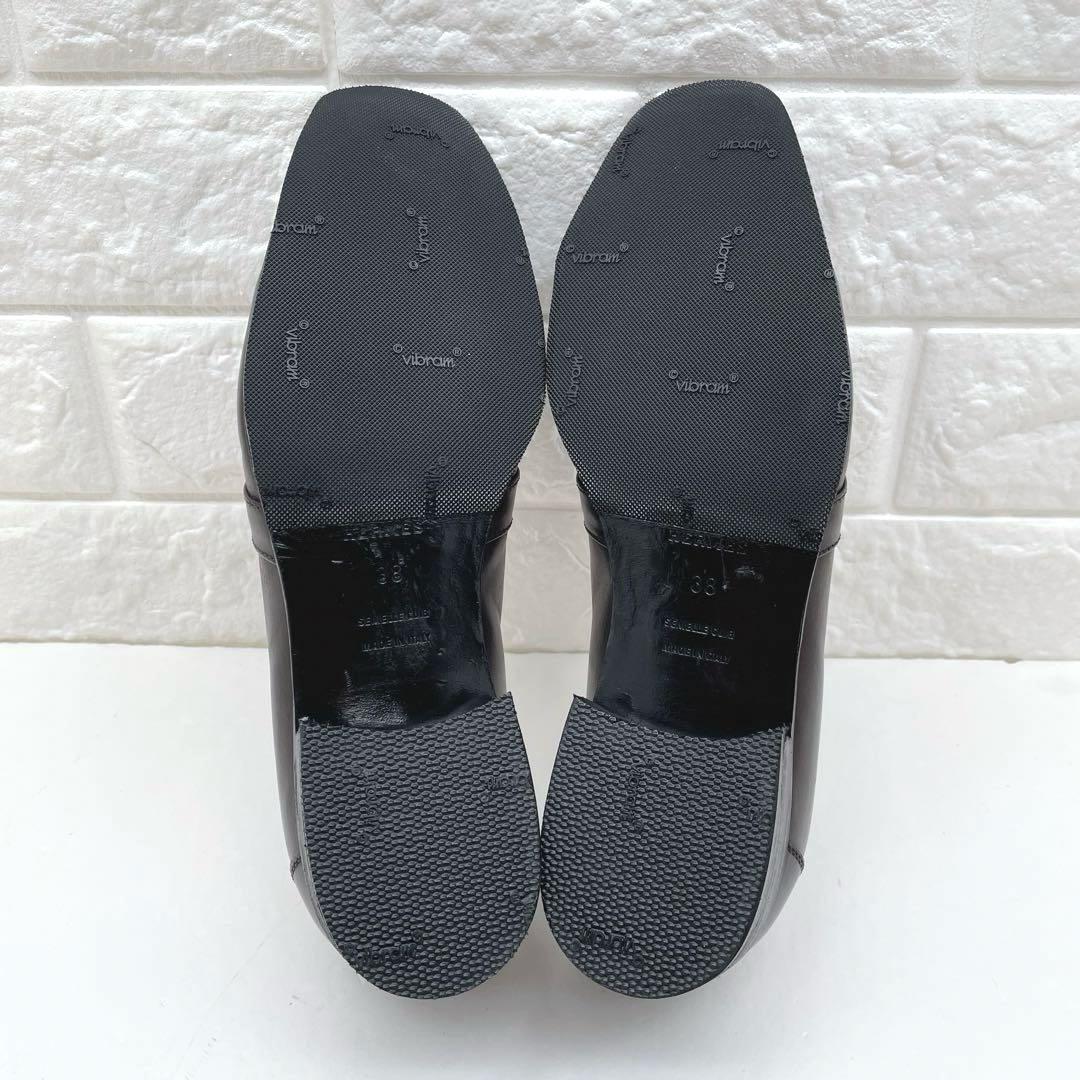 エルメス シェーヌダンクル ローファー 革靴 シルバー金具 レザー 25.0