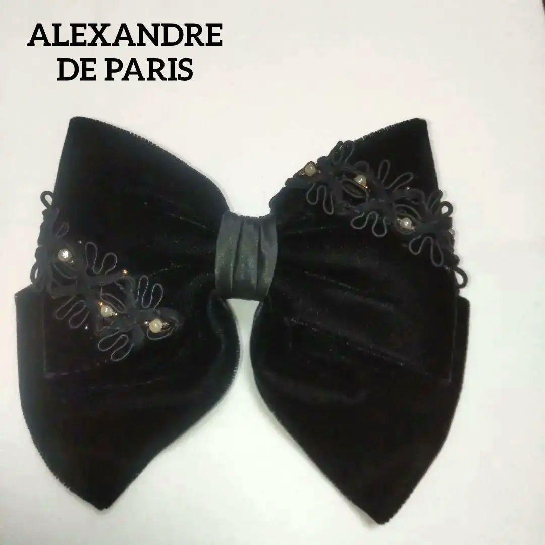 ALEXANDRE DE PARIS ベルベット リボン バレッタ ヴィンテージ