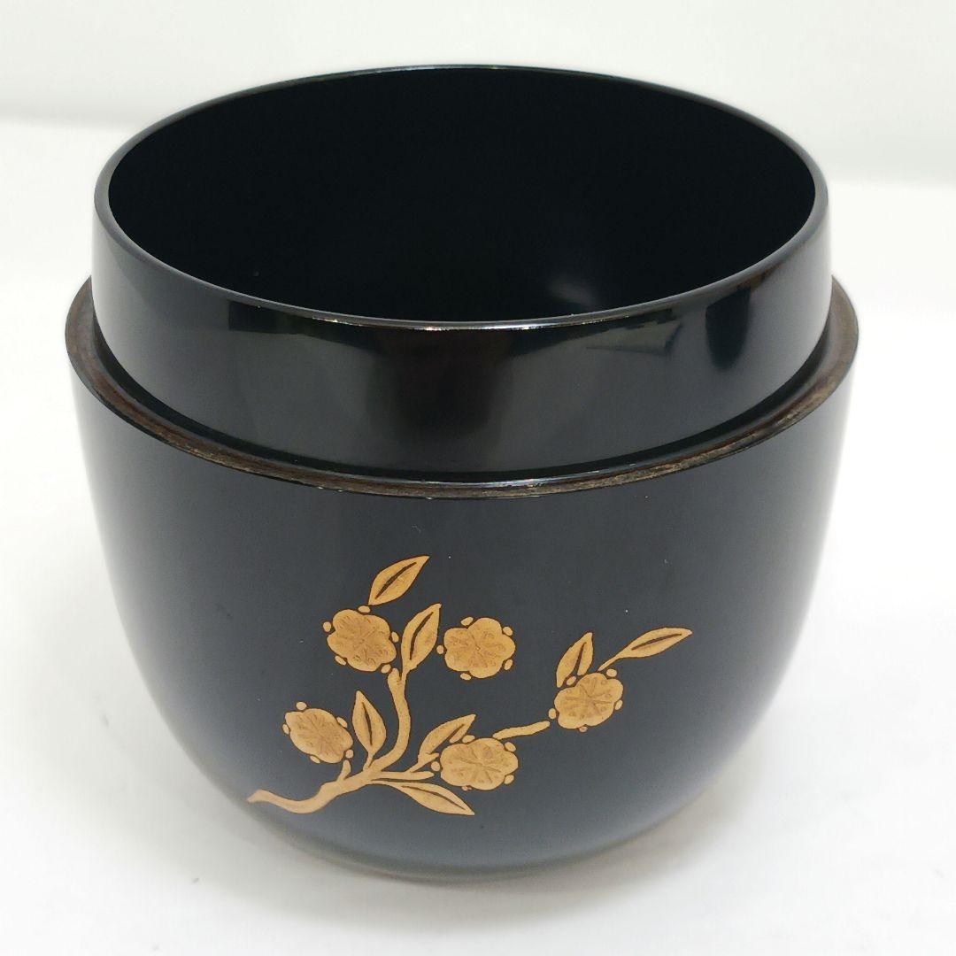 Y3031-2 茶道具 加賀蒔絵師 竹内幸斎作 立雛蒔絵 中棗 共箱　#13