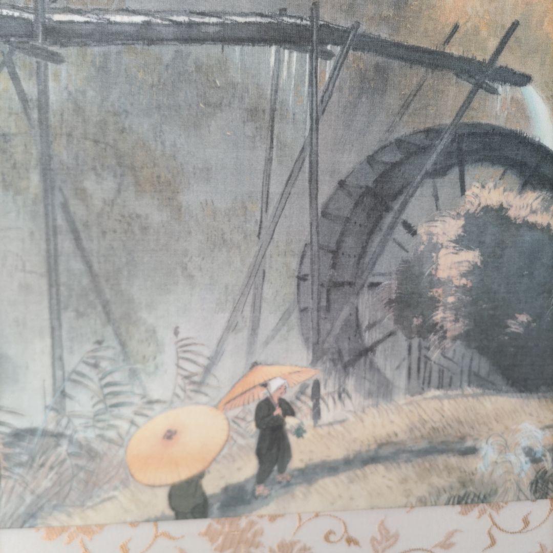 彩雨　川合玉堂掛軸　Y102