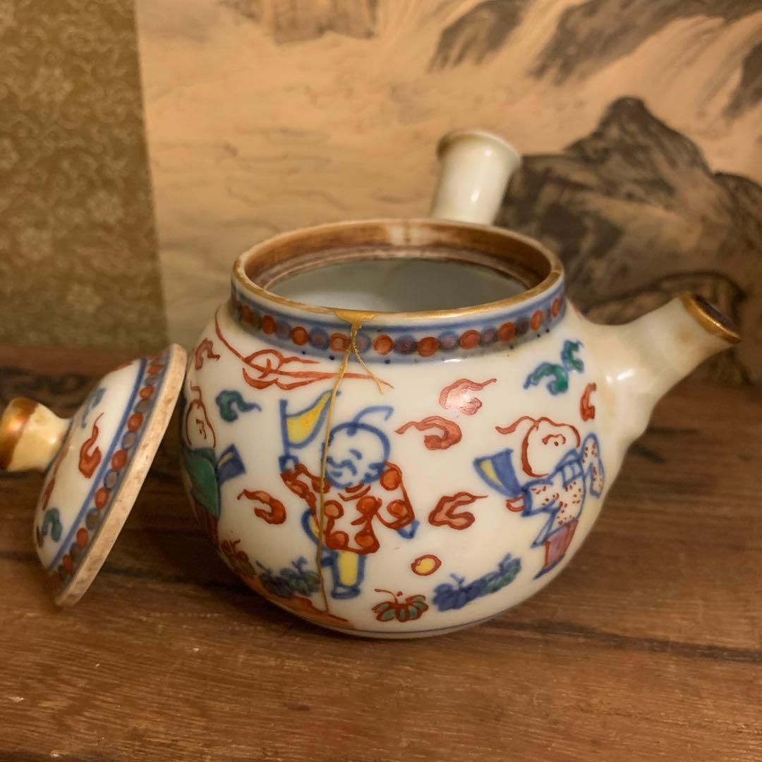 四代清水六兵衛　急須 共箱　　1客 156