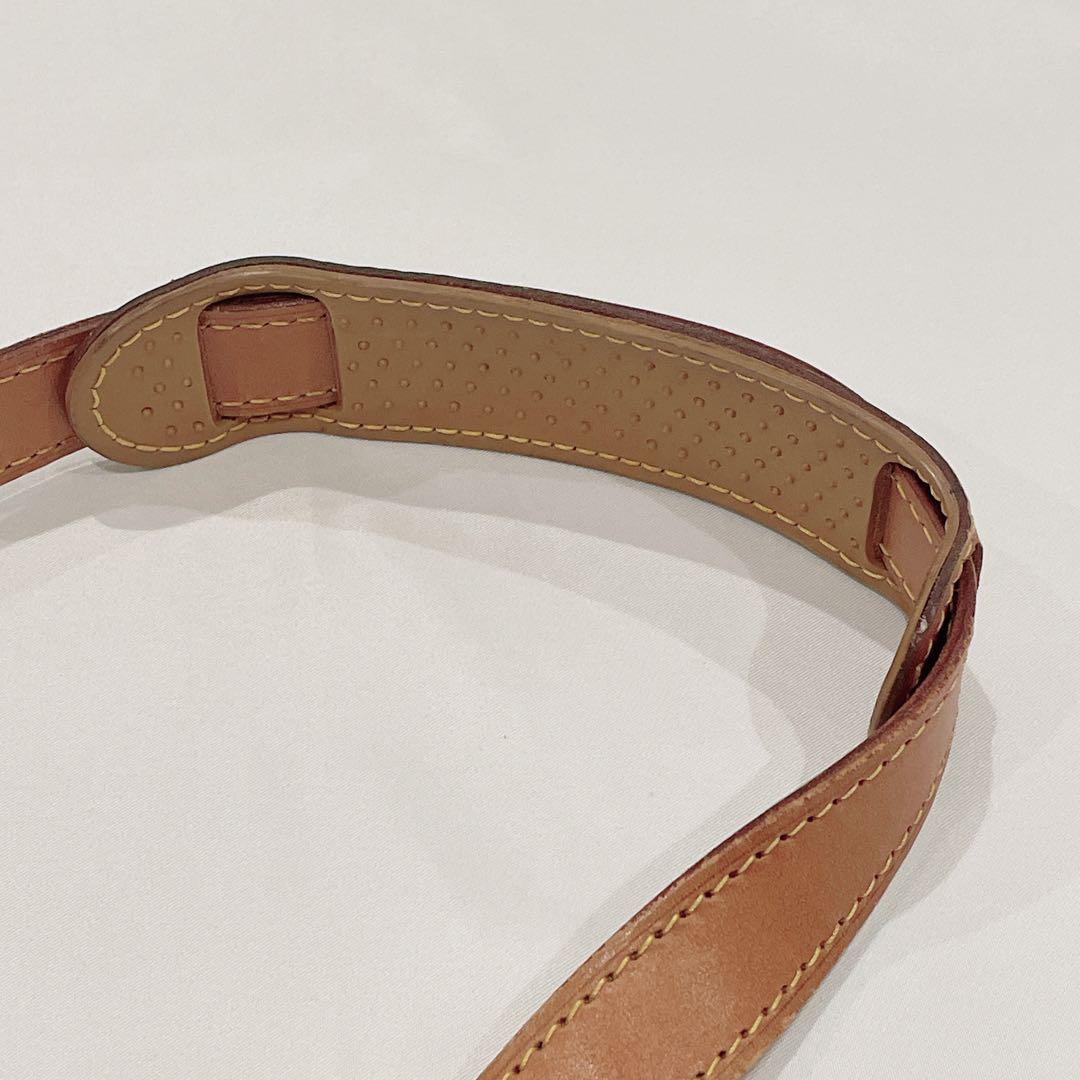 ルイヴィトン　ボストンバック　ショルダーストラップ　ヌメ革　ブラウン