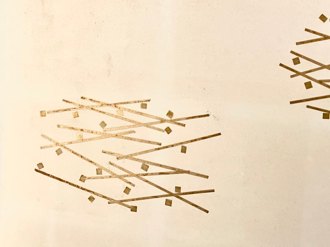 「母」 惺斎好 切箔 風炉先屏風 総張 黒塗縁 江戸間 小林正珍堂 （206①）