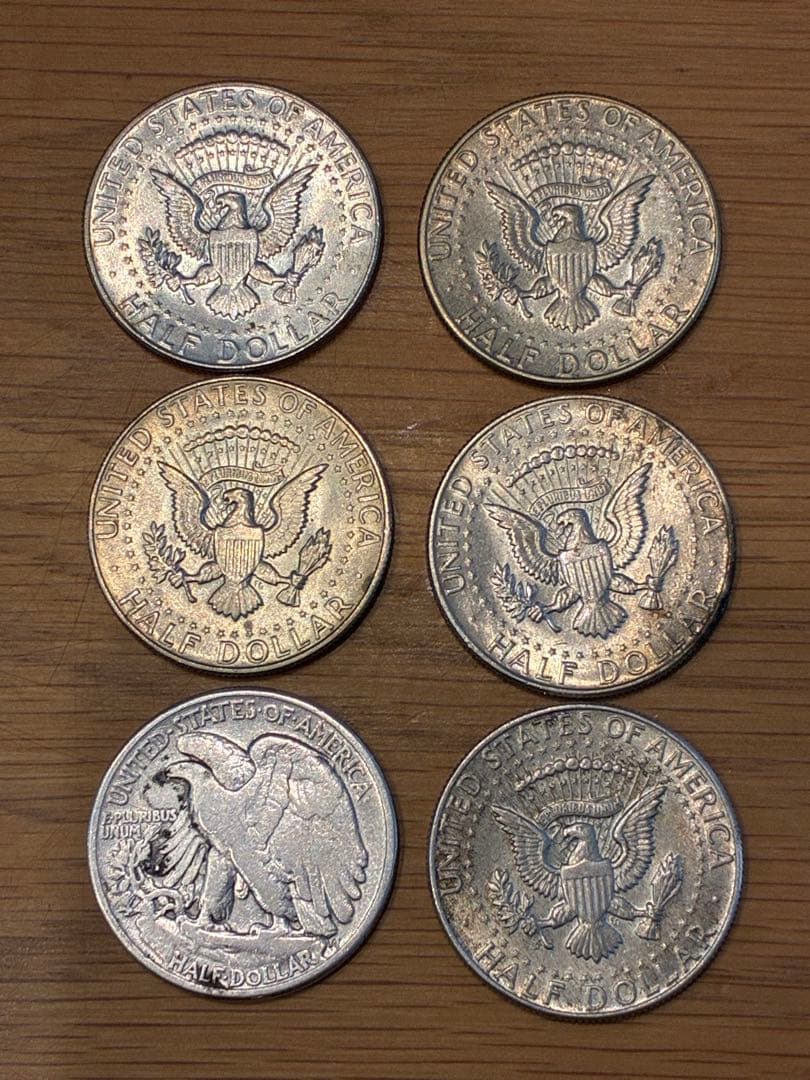 ハーフダラー1964〜1968銀貨　6枚セット