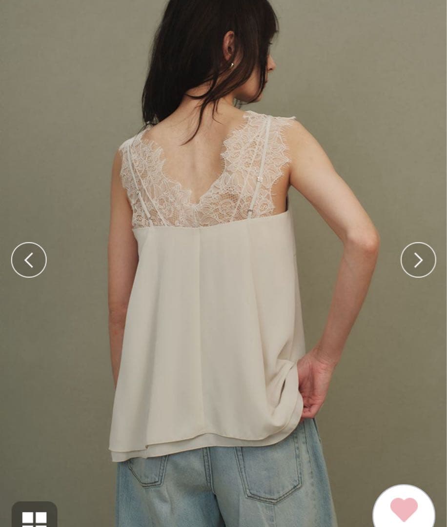 新品未使用ánuans レーストリムカップインキャミソール　ブラック