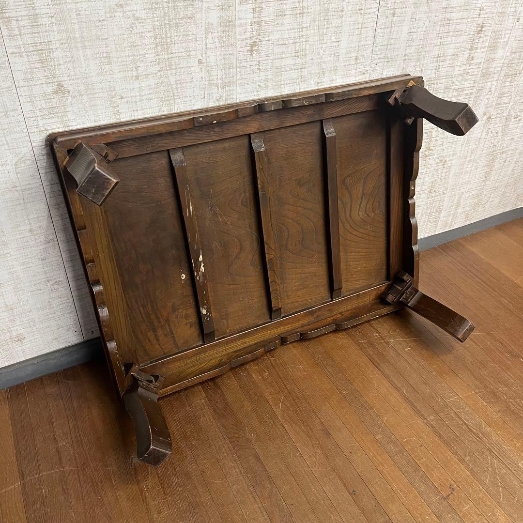 【アンティーク】木製 折りたたみ式 座卓 ちゃぶ台 昭和レトロ 古家具 古民家