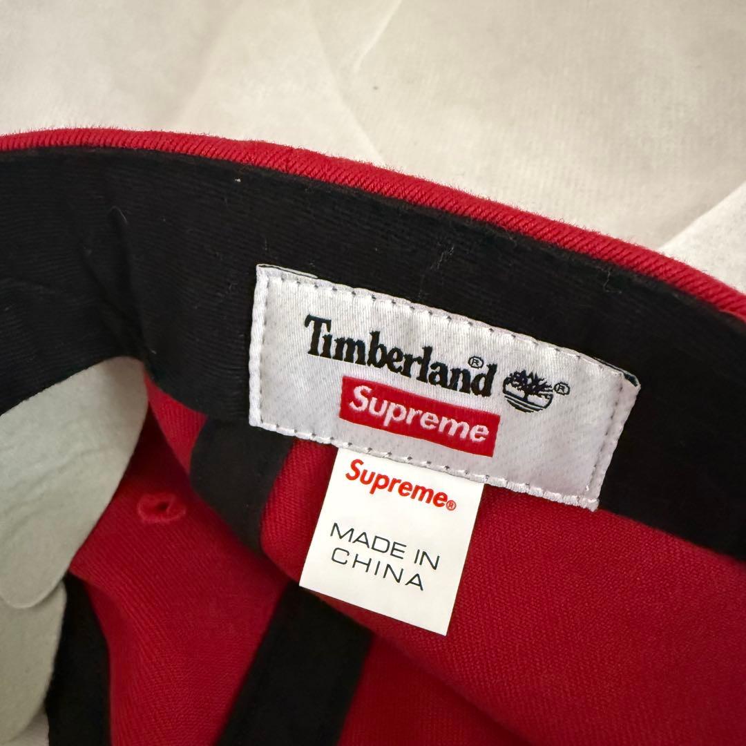 美品‼️シュプリーム ティンバーランド キャップ レッド 希少 コラボ 革ベルト