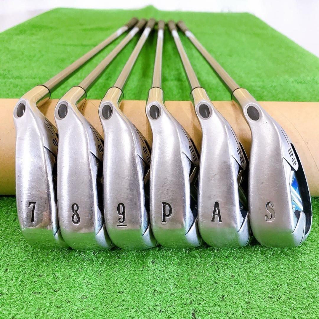 テ19★キャロウェイ X-22 豪華6本レディースアイアンセットL ライトブルー