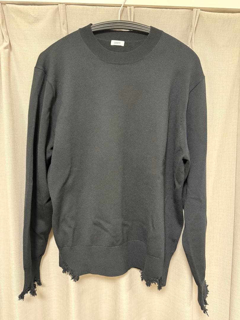 LOEFF ダメージ クルーネック プルオーバー 1