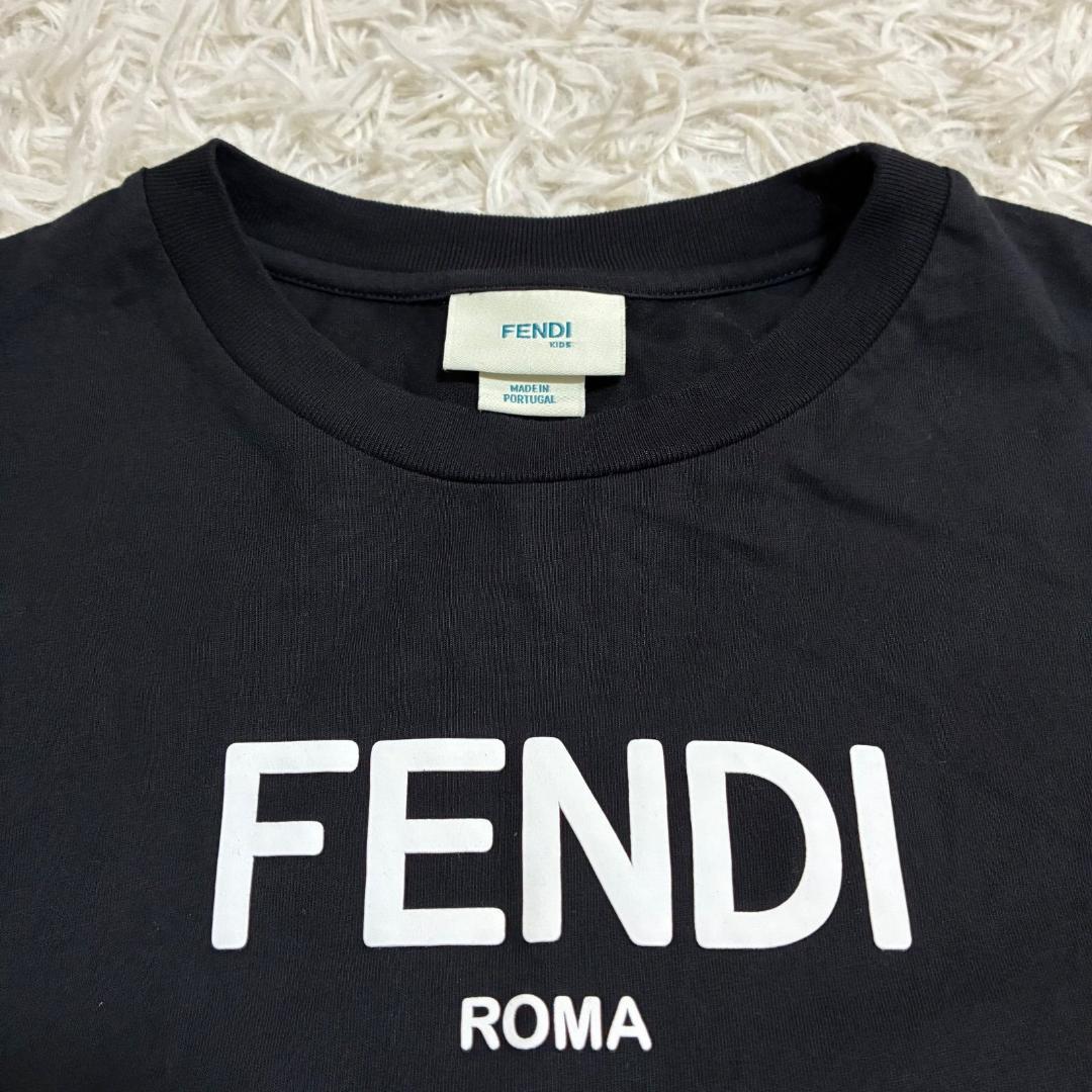12419✨フェンディキッズ ビッグロゴ Tシャツ カットソー 黒 12A