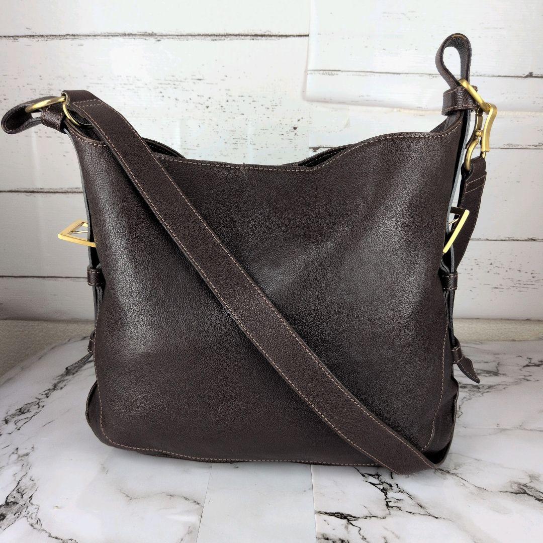 【美品】土屋鞄☆A4　金金具　レザー　ショルダーバッグ　メッセンジャー　メンズ