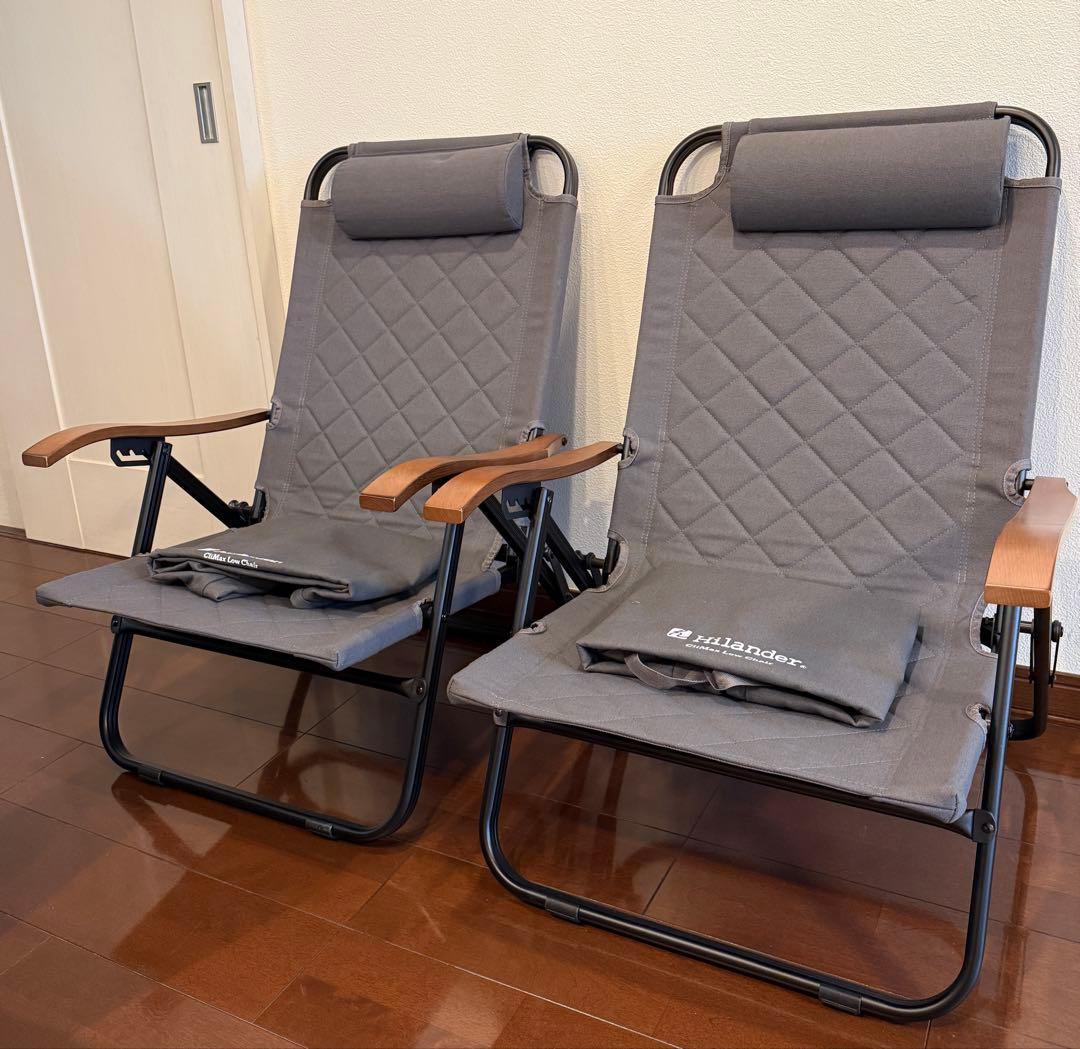 ハイランダー(Hilander)クライマックスローチェア2 アルミ グレー　2脚