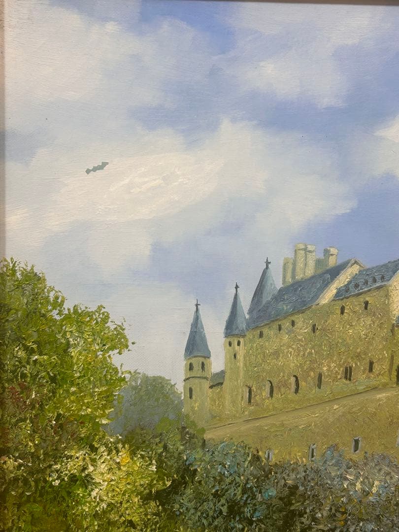 塚田国次　コカ城　油彩画 フレーム付き　送料込み1202