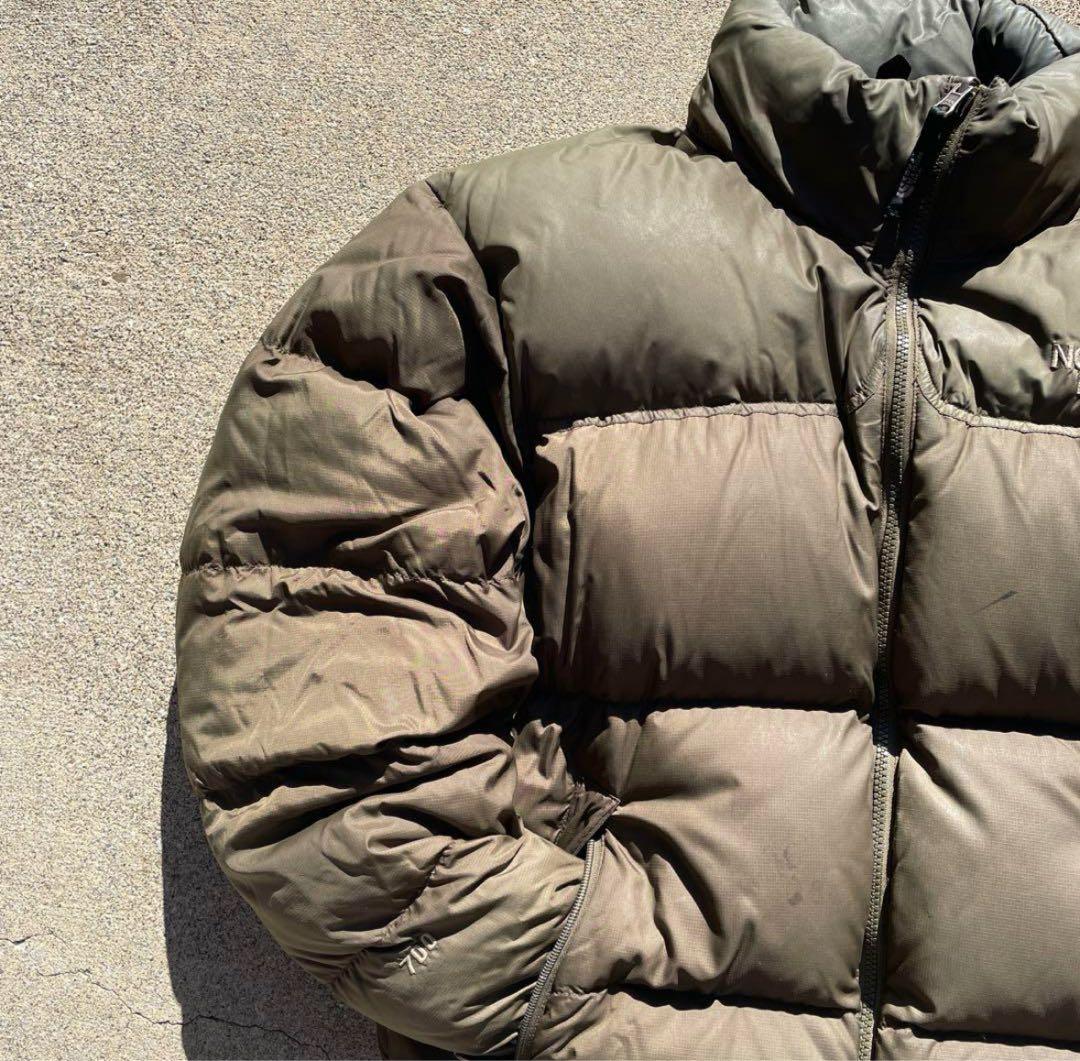 【希少！】美品！90s レトロヌプシ　センターロゴ　カーキ　M ノースフェイス