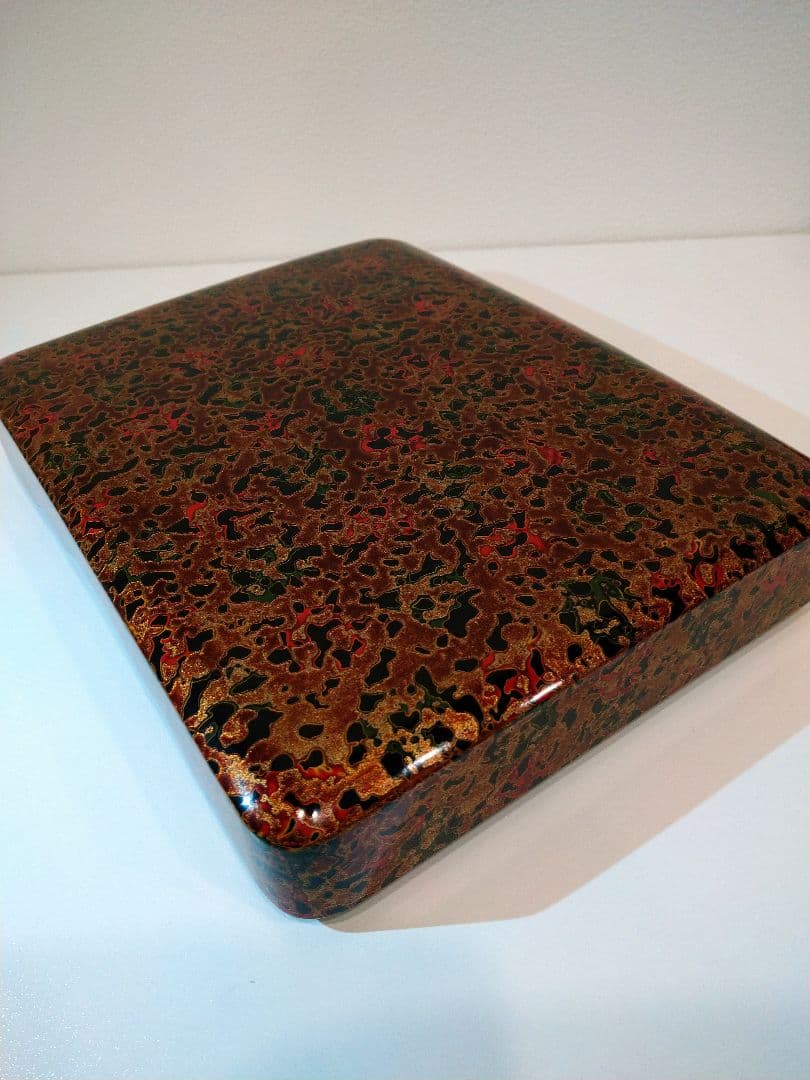 津軽塗　漆器セット 花模様 赤黒　7点