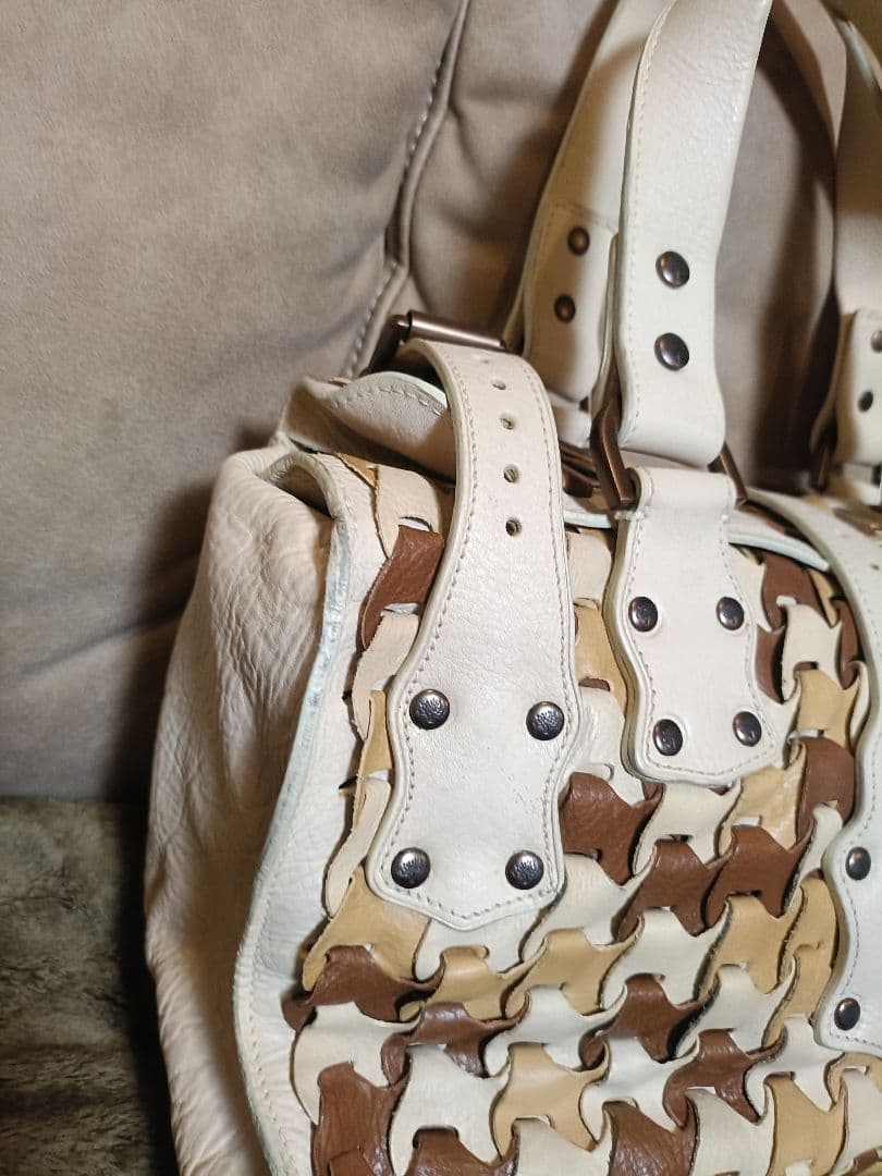 MULBERRY マルベリー ロクサンヌ トライトーンウーブンレザーサッチェル