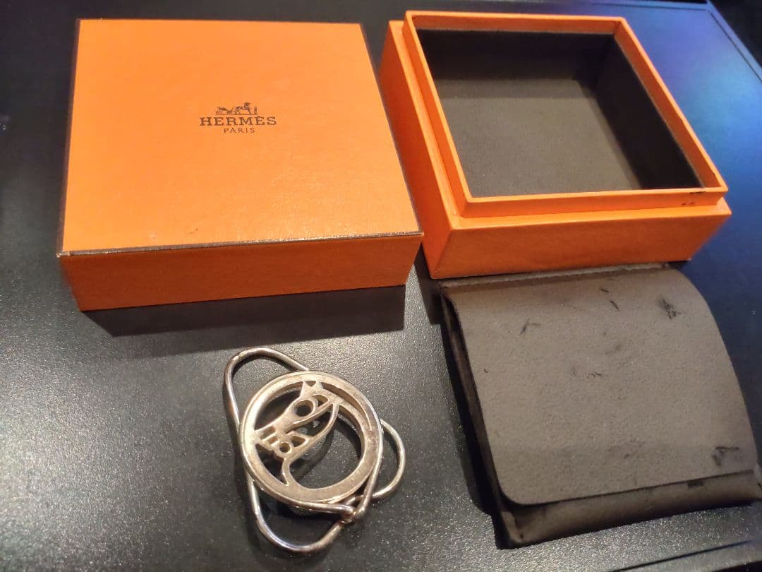 ③HERMES 925 ホースデザイン 馬 マネークリップ スターリングシルバー