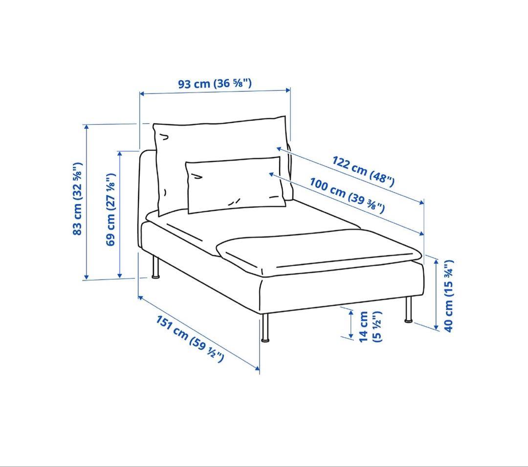 美品 IKEA SÖDERHAMN ソーデルハムン 寝椅子 ソファ ホワイト 白