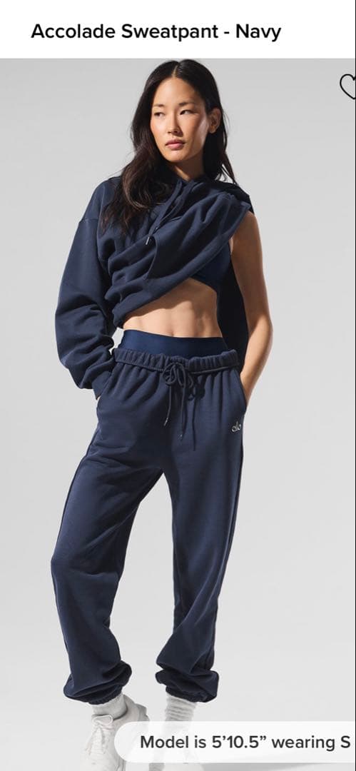 Alo Yoga☆新品☆タグ付☆accolade スウェットパンツ ネイビーXS