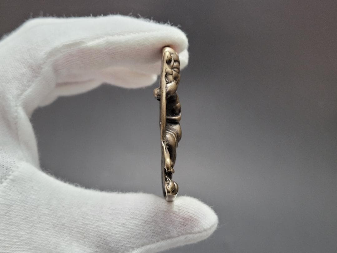 銅製金剛菩薩型天鐵トクチャ護身装身具 ペンダントチベット仏教文物 幅約5.1cm