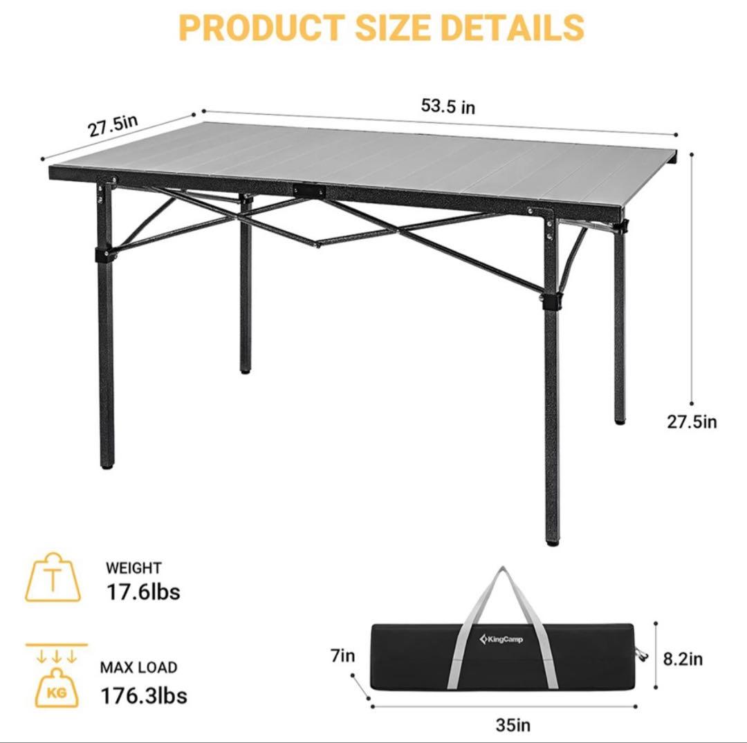 KingCamp アルミ製キャンプテーブル