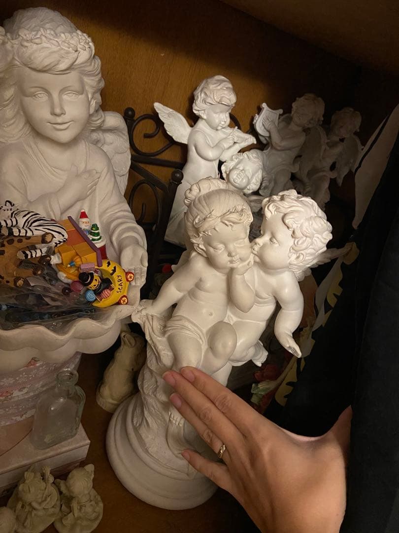 天使の彫刻 エンジェル　フェアリー妖精　園芸　オブジェ　置物