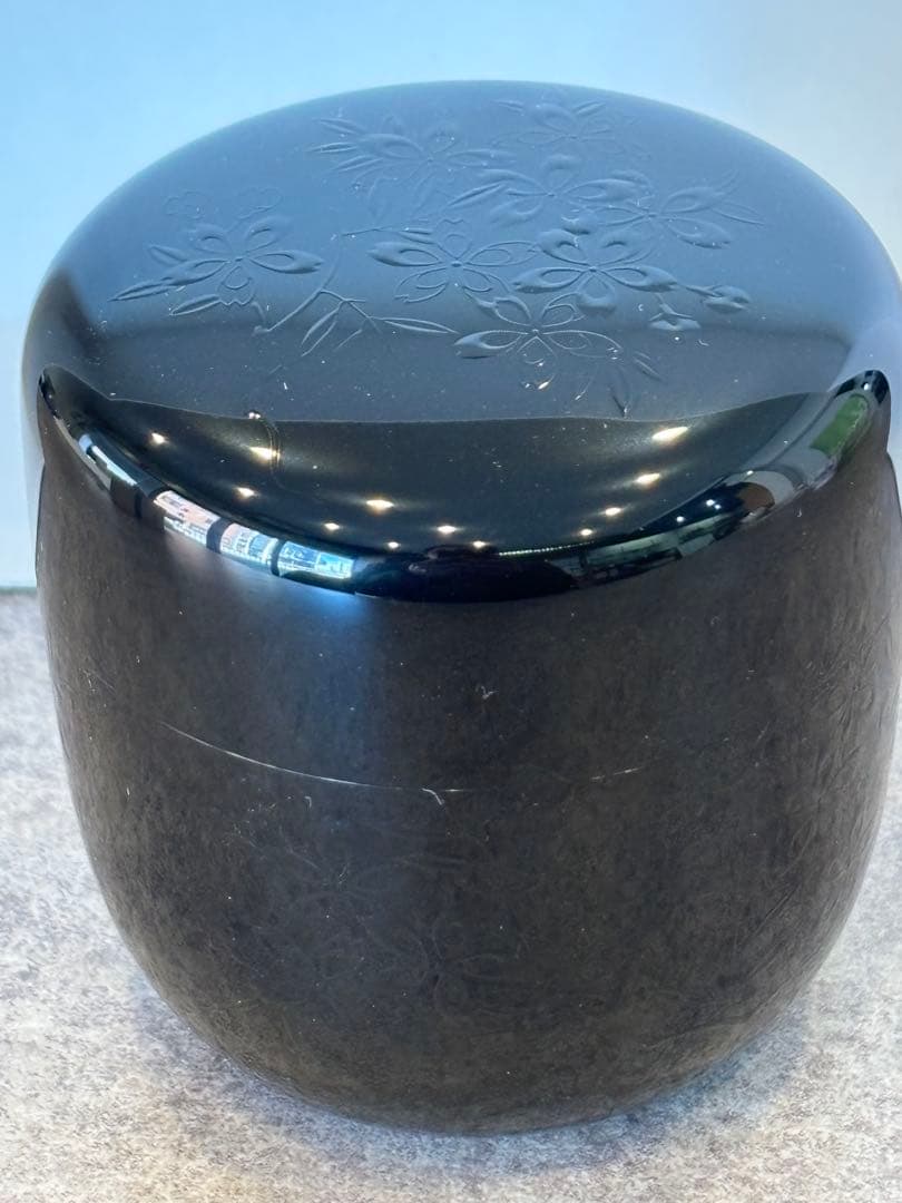 茶道具 夜桜棗 漆匠 山下甫斎 桜棗 桜 棗 共箱