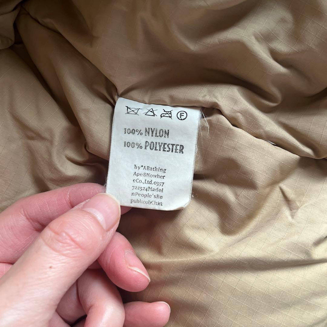 A BATHING APE迷彩柄フード付きダウンジャケット　メンズ　S
