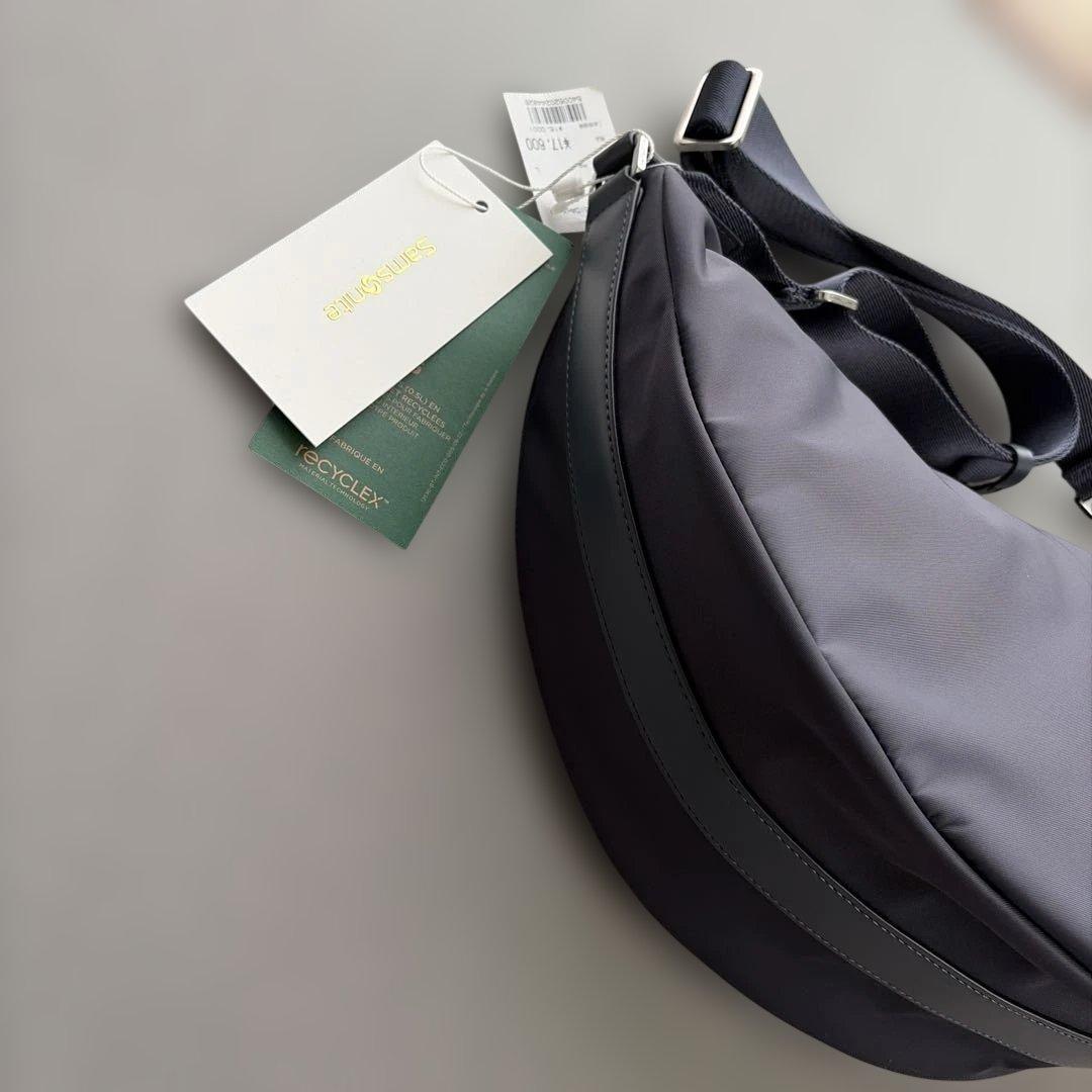 サムソナイト ネイビー ハーフムーン ショルダーバッグ 新品タグ付