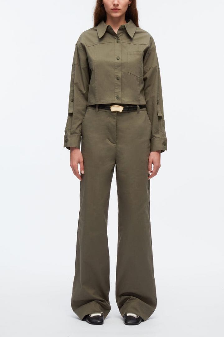 ３.１フィリップリム ノータック コットン パンツ 4 カーキ ARMY