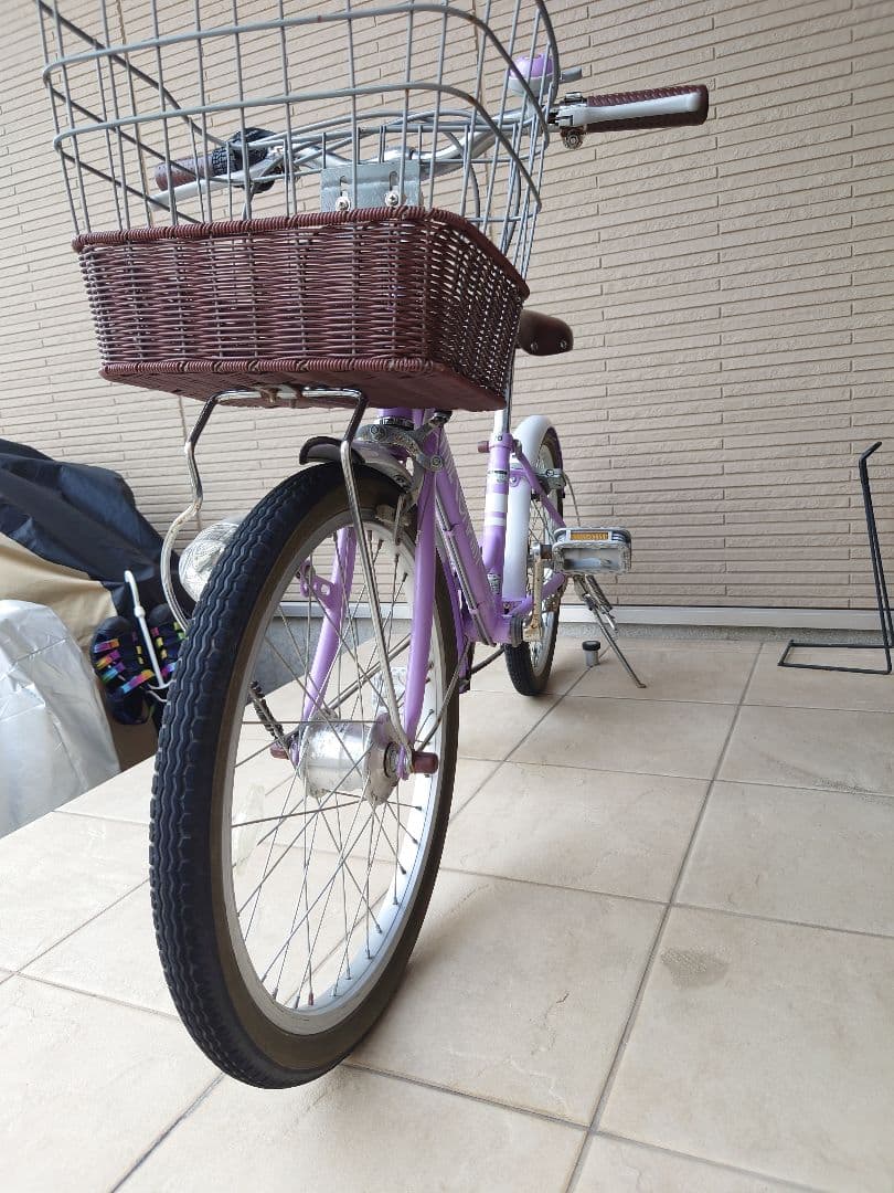 子供用自転車 パープル 前カゴ付き【引取り限定】