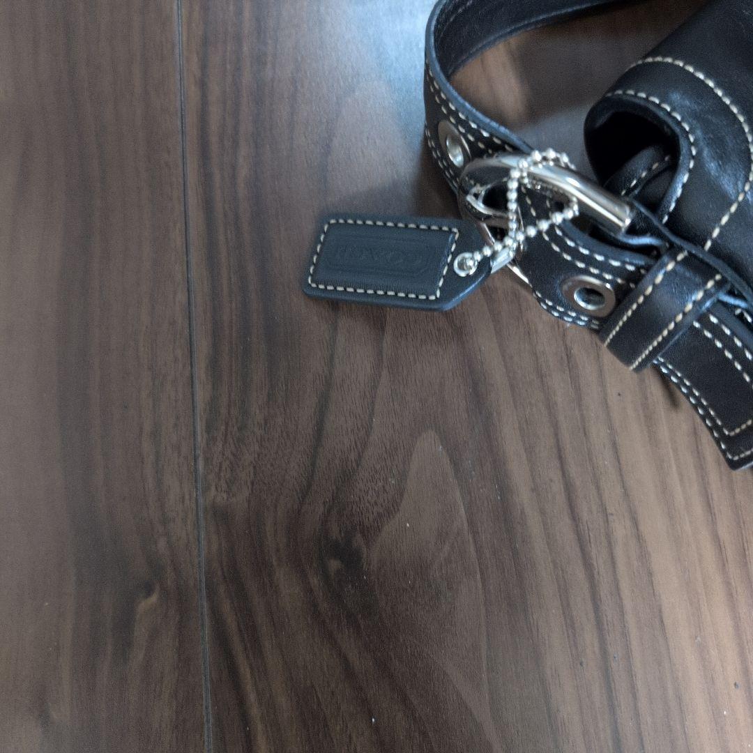 コーチ　グローブレザー 　ハンドバッグ 黒 　良品