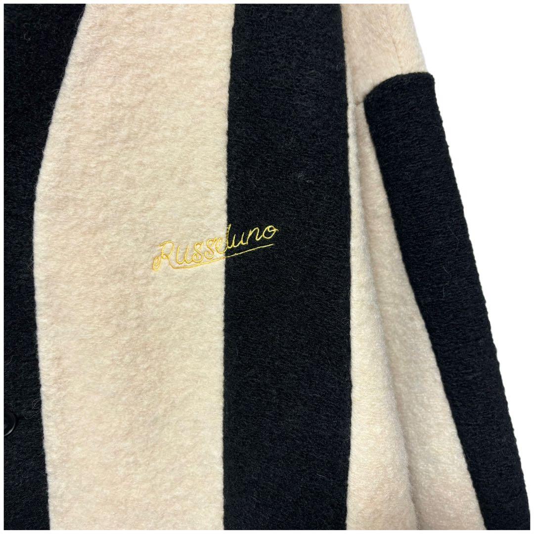 新品 ラッセルノ ゴルフ ワイド ストライプ カーディガン ホワイト L 5