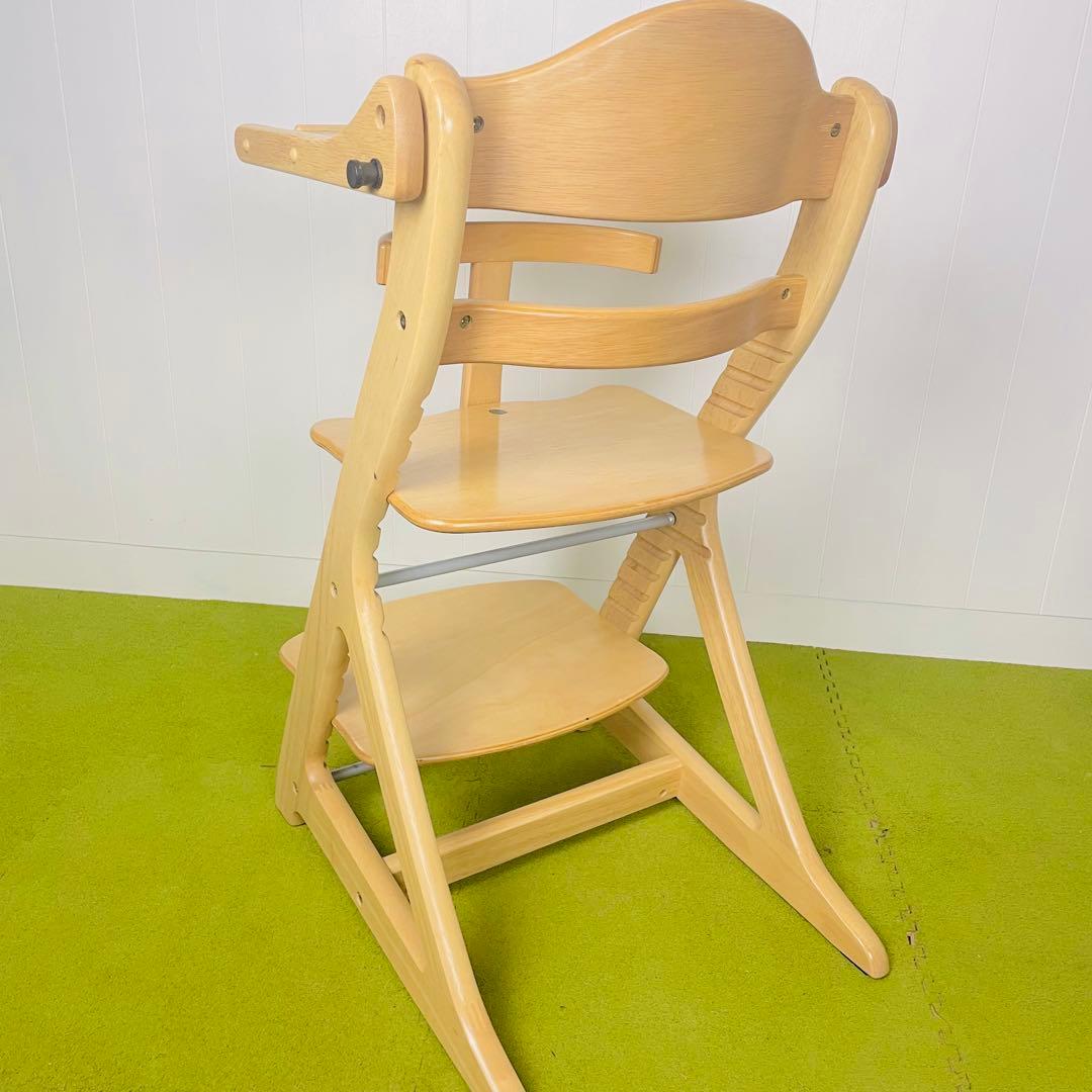 【美品】大和屋 すくすくチェアスリムプラス　テーブル付き　ガード付き ナチュラル