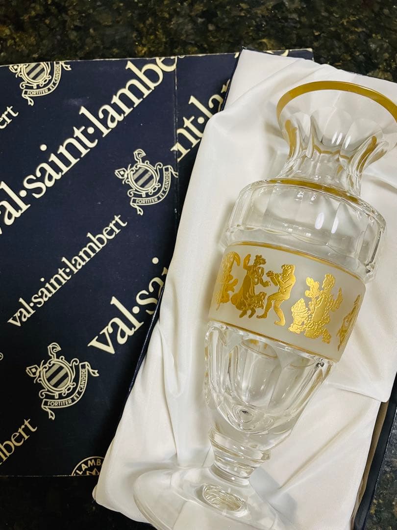 ヴァルサンランベール　 Val Saint Lambert花瓶ベルギー王室御用達