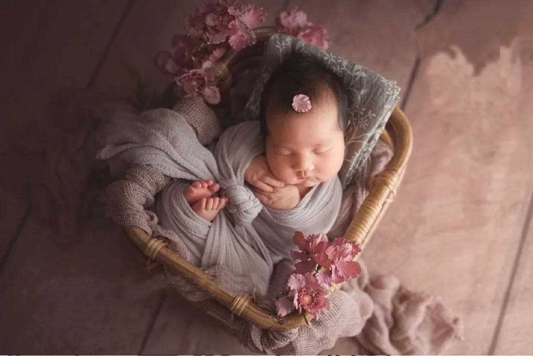 9ブラウン♪フワフワおくるみ♪ニューボーンフォト撮影　ベビーラップ　赤ちゃん