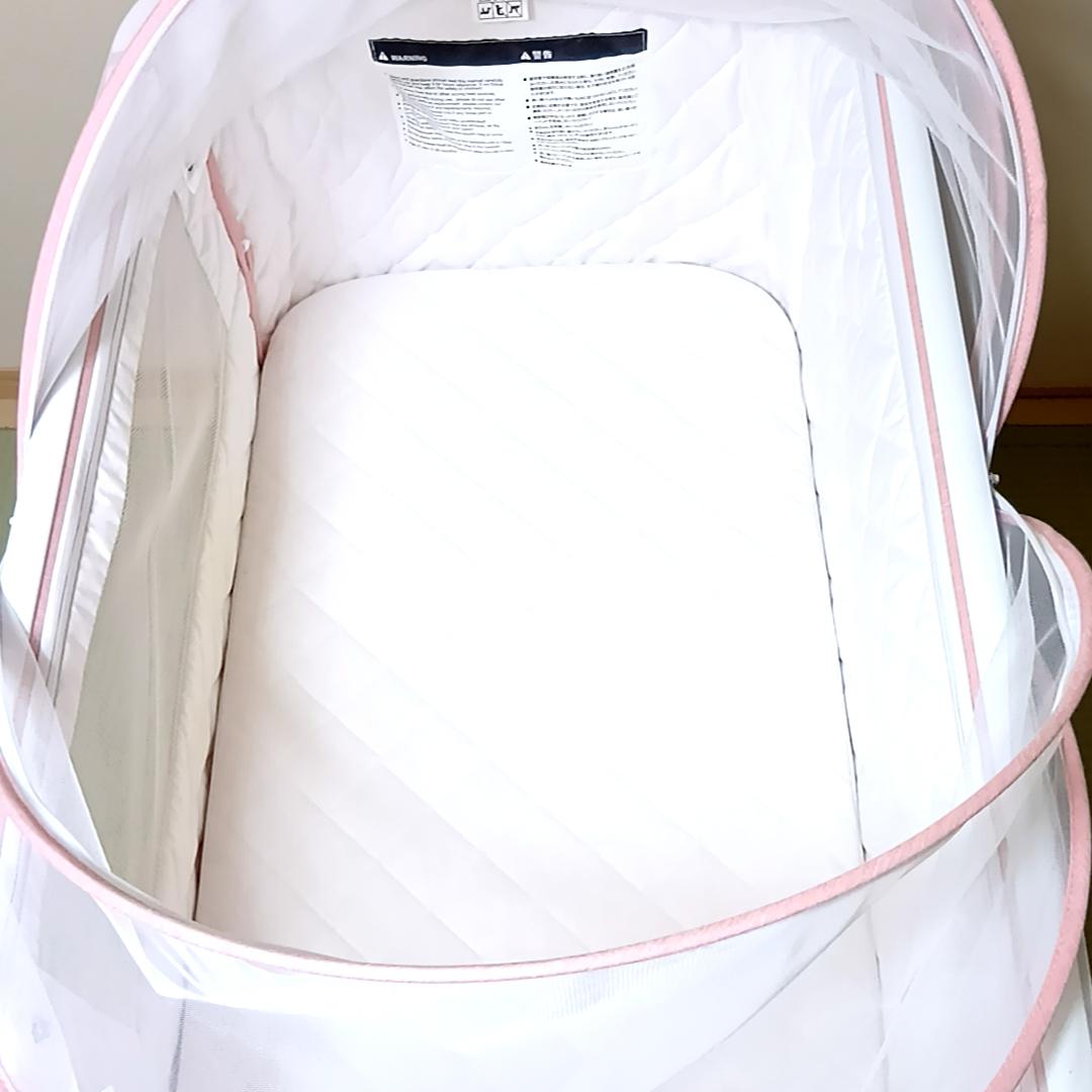 HZDMJ ベビーベッド ピンク　折りたたみ　取扱説明書付属