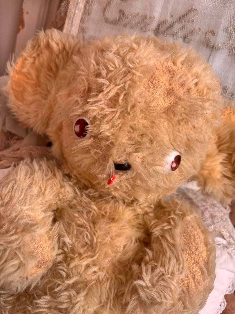 週末迄❤️ 謎の可愛い子　ポンチ目　アンティークベア　ヴィンテージ