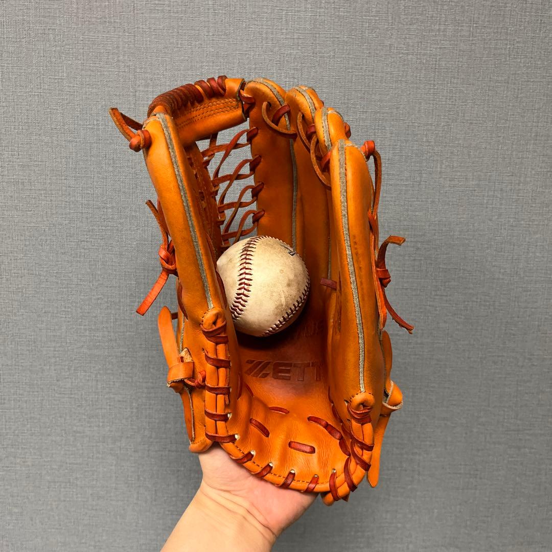 1072 ZETT プロステイタス 型抜群 即戦力 美品 軟式 外野手用グローブ