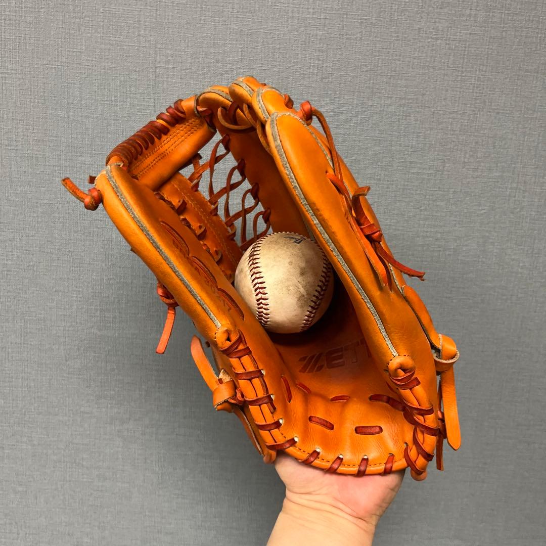 1072 ZETT プロステイタス 型抜群 即戦力 美品 軟式 外野手用グローブ