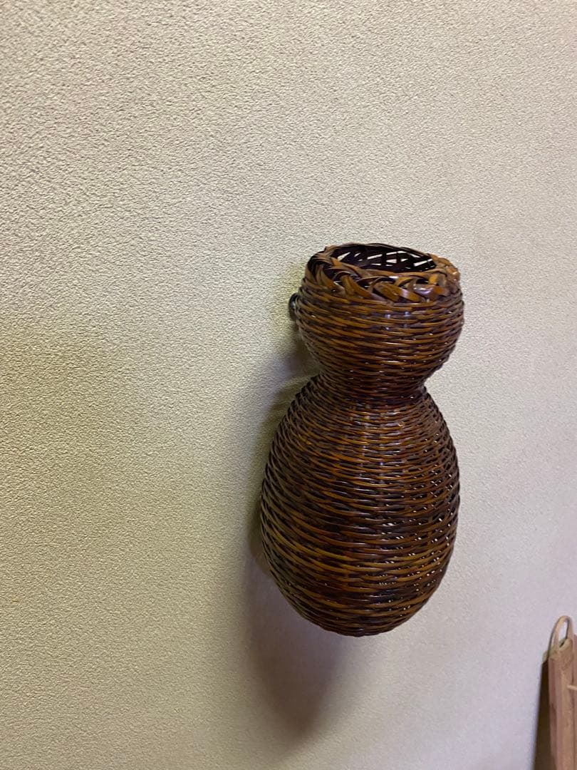 茶道具/花入　ひさご籠　竹籠花入